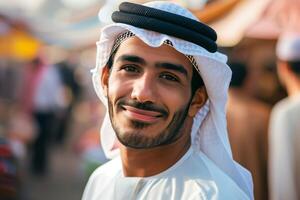 Smiling Middle Eastern Man In Traditional Clothing photo