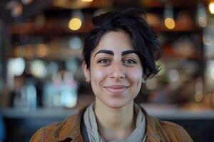 Smiling Person With Nose Piercing photo