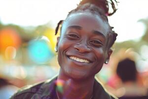 Radiant Smiling Person In The Sun photo