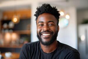 Smiling Man In Relaxed Home Environment photo