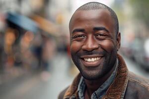 Happy African American Man Smiling photo