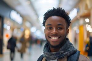 Smiling Young Man In Shopping Mall photo