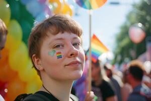 Celebrating Pride Day with Colorful Balloons photo