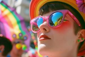 Colorful Reflections at Pride Day Celebration photo