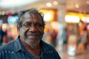 Aboriginal Australian Man Smiling Happily photo