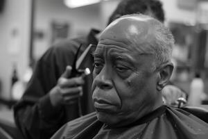 Reflective Moment At The Barbershop photo