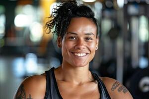 Smiling Woman In A Fitness Gym photo