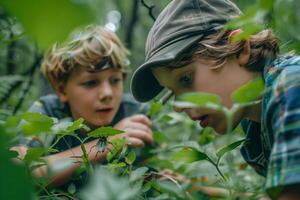 Curious Kids Exploring Nature Together photo