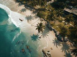 Aerial View Of Tropical Sandy Beach photo