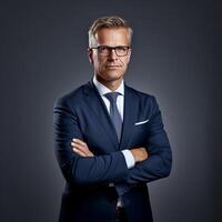 Confident Businessman Wearing Formal Suit photo