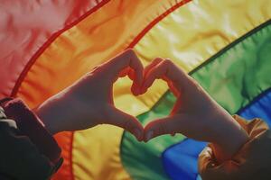 Hands Forming Heart During Pride Day Celebration photo