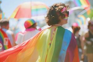 Celebrating Pride Day with Joyful Rainbow Colors photo