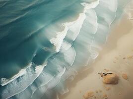 Serene Aerial View Of Sandy Beach photo