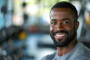 Confident Smiling Man In Gym photo
