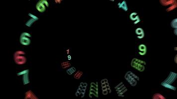 a circular display of numbers with different colors video