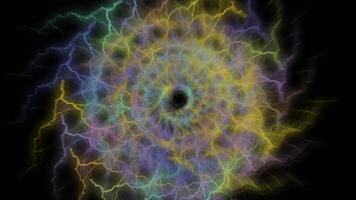 a colorful image of a black hole with lightning video