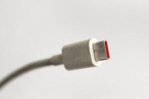 Mobile phone USB charging cable type-c isolated on white background photo