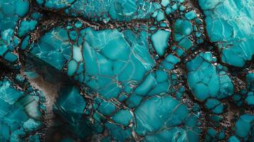 Polished Turquoise Gemstone Close-Up, Smooth Artistic Abstract Texture for Design and Decoration photo
