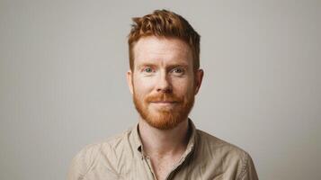 Portrait of a Red-Haired Irish Man in his Early 30s with Short Hair for Diverse Stock Photography photo