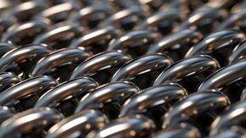 Metallic Chainmail Texture Close-Up, Shiny and Interlocking Rings, Ideal for Industrial and Design Uses photo