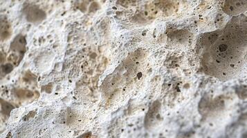 Close-Up Texture of Rough White Pumice Stone Surface for Background or Design Concepts in High Resolution photo