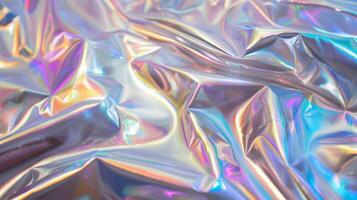 Smooth, Shiny, Iridescent Holographic Foil Texture for Design Projects and Creative Work photo