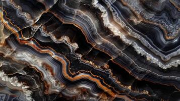 Close up of black and brown marble texture with material and art keywords photo