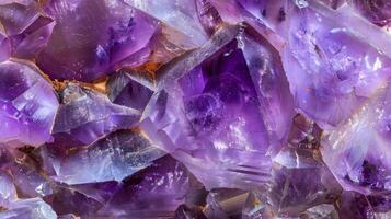 Detailed Close-Up of Smooth Polished Amethyst Crystal with Purple and Violet Shades for Geology Decor and Design photo