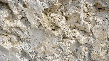 A close up image of a rock wall with numerous holes in it photo
