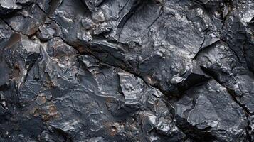 A close up of a piece of black rock showing intricate details and texture photo