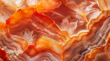 Vivid Close-Up of Smooth Polished Carnelian Stone Texture Ideal for Print Designs and Posters photo