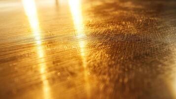 Detailed View of Polished Brass Surface with Soft Reflections and Fine Textures photo
