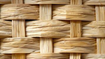 Detailed View of Natural Woven Wicker Basket Texture for Design Backgrounds and Craft Projects photo