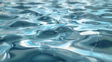 Abstract Reflective Water Surface, Smooth Blue Textured Background for Design Print and Poster photo