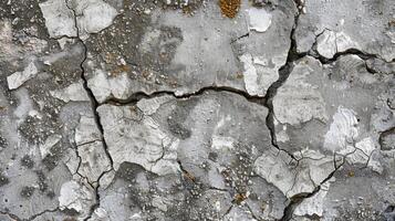 Closeup of cracked concrete resembling a road with brown and grey colors photo