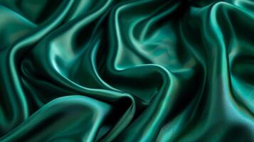 Smooth Green Silk Fabric Abstract Background, Perfect for Textiles, Design, and Photography Projects photo