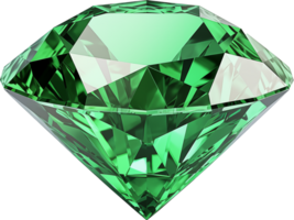 Green diamond isolated on transparent background png