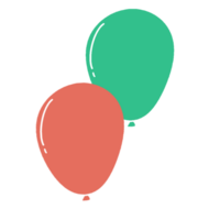 Two Simplistic Red and Green Balloons on a Transparent Background png