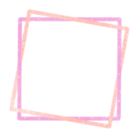 Pink and Peach Coloured Square Frame on a Transparent Background png