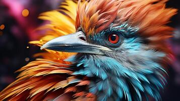 Feathered elegance in a colorful nature backdrop photo