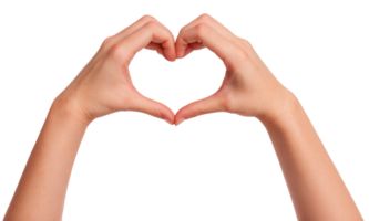 Hands forming a Heart shape sign isolated on transparent background. Love concept png