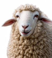 Portrait of a funny sheep isolated on transparent background png