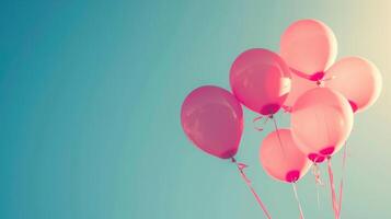 Pink Balloons Floating in the Air. AI-generated photo