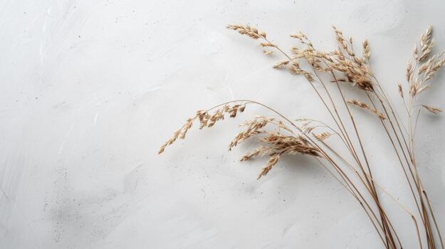 Pile of Dry Grass on White Surface. AI-generated photo