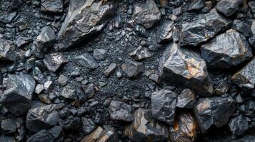 Coal Pile on Top of Rock Pile. AI-generated photo