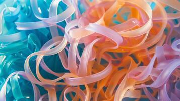 Colorful Streamers Close-Up. AI-generated photo