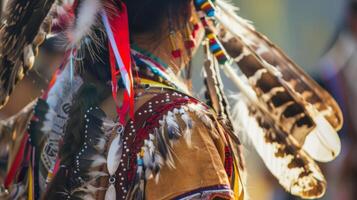 Native American Indian Headdress With Feathers. AI-generated photo