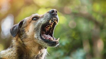 Close Up of a Dog With Its Mouth Open. AI-generated photo