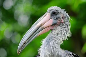 Close Up of Bird With Large Beak. AI-generatd photo