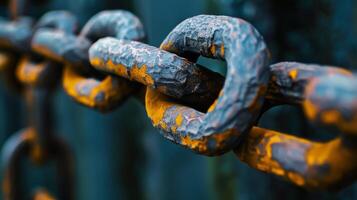Close Up of Rusty Chain. AI-generated photo